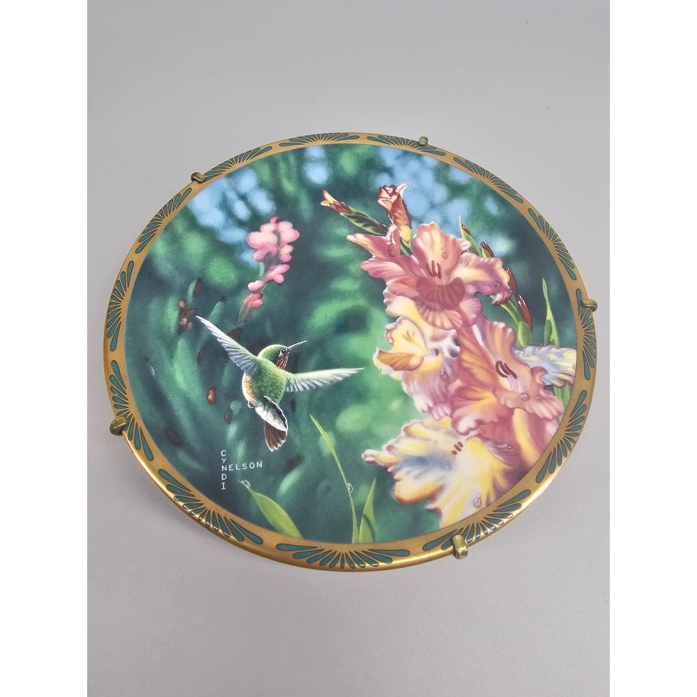 Collector Plate 6.5in Pickard Calliope Hummingbird Gladioli 1990 Nelson limited
